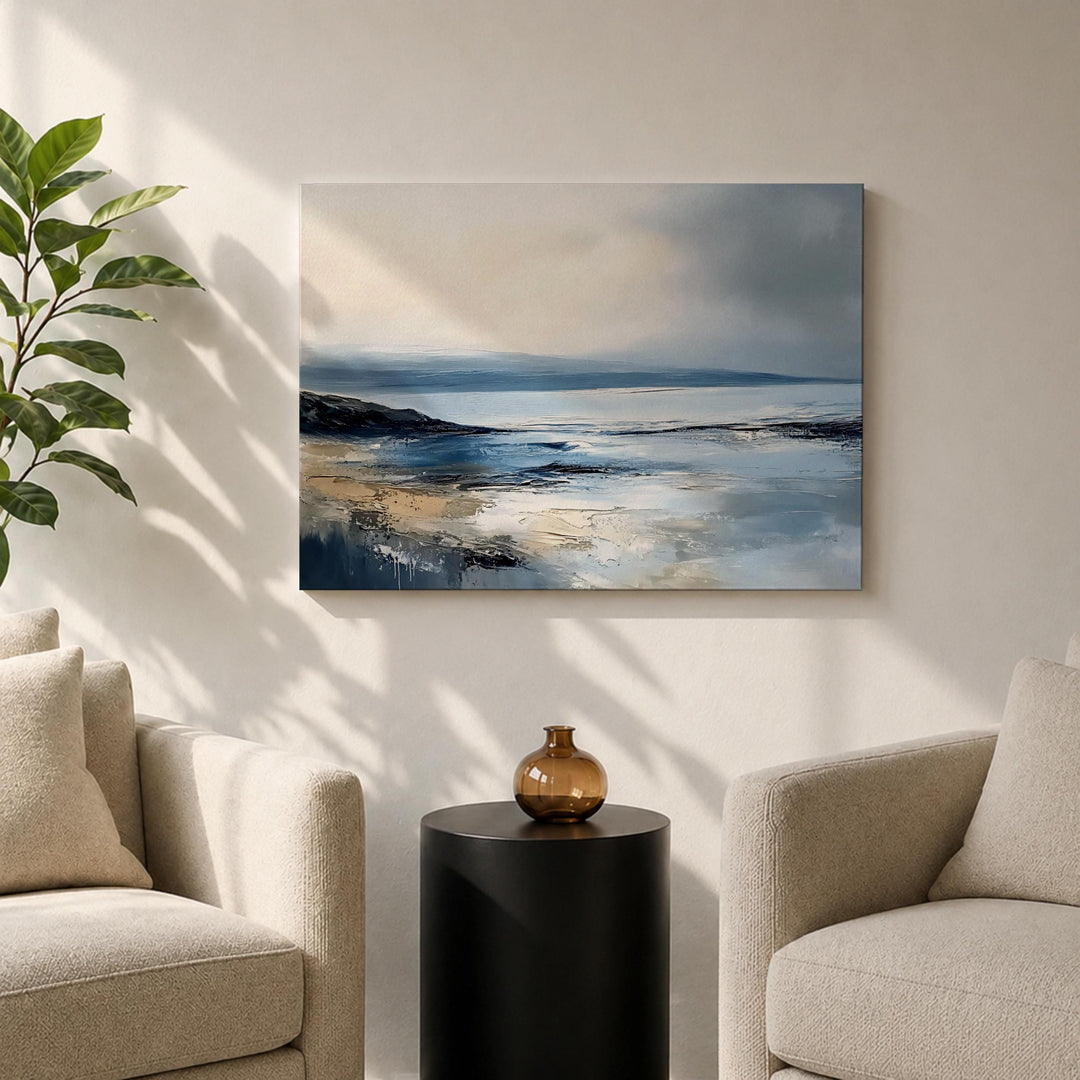 Soothing coastal wall decor with abstract sea forms