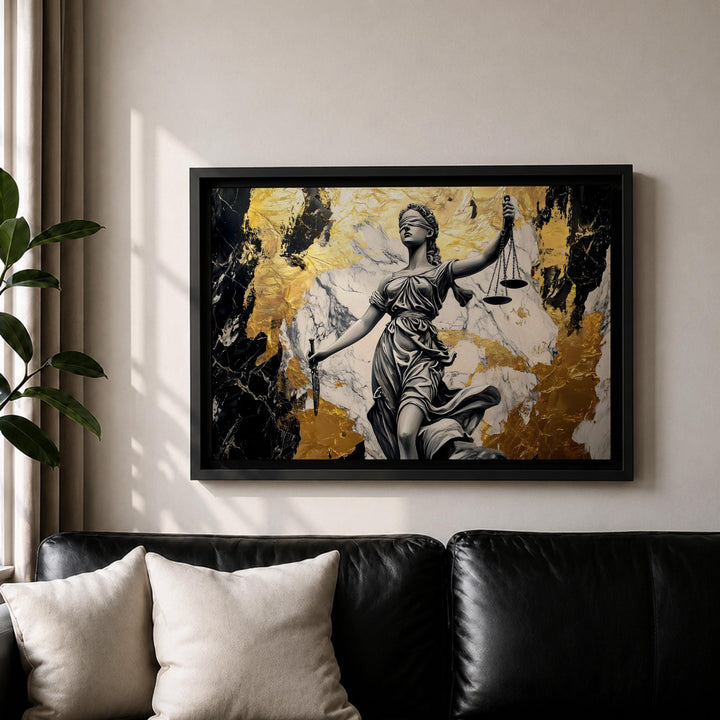 Sophisticated justice symbol canvas print with archival finish