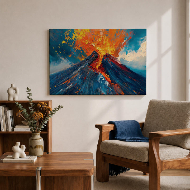 earth tones lava flow canvas art in gallery frame