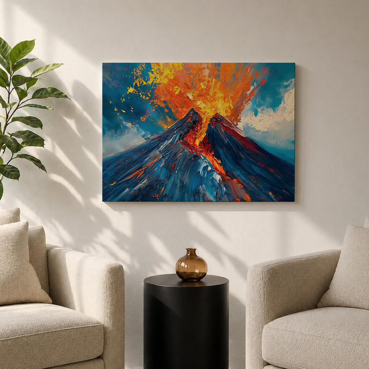 volcanic landscape wall decor with rich textures
