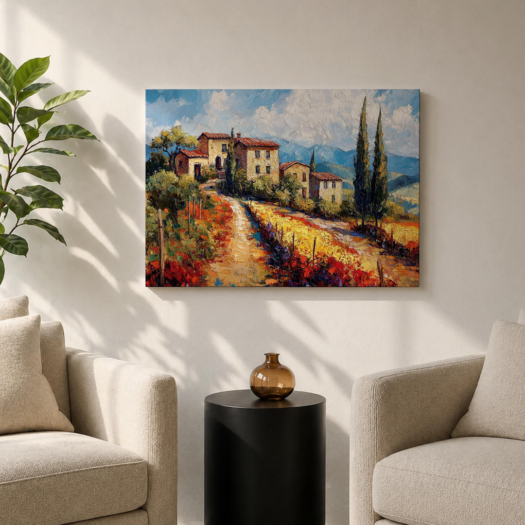 Rustic Mediterranean landscape wall art for decor