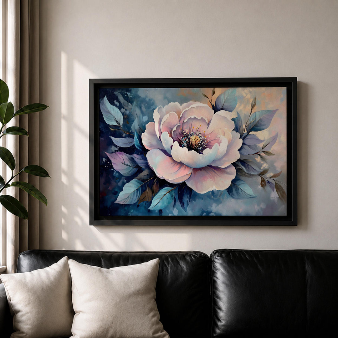 Bedroom wall decor peony garden bloom framed canvas