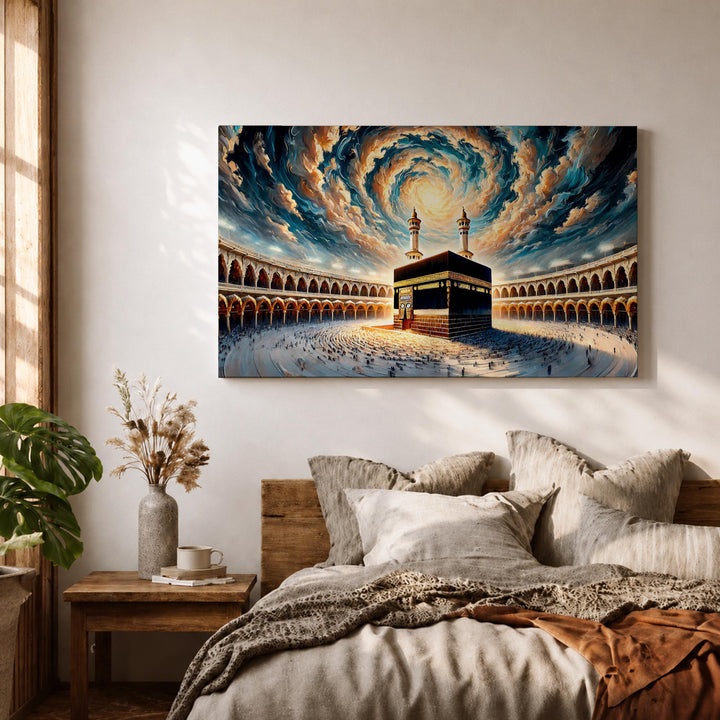 Spiral sky abstract canvas wall art in premium frame