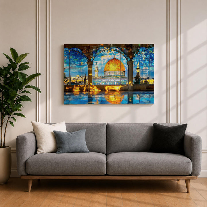 Temple Mount mosaic depicted in premium framed wall art