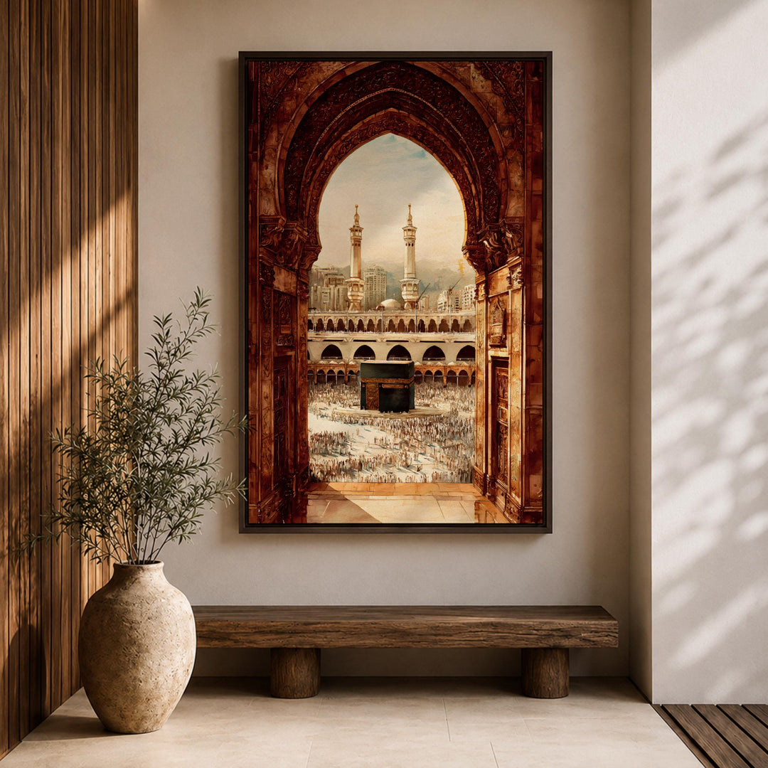masjid haram inspired wall decor in frame