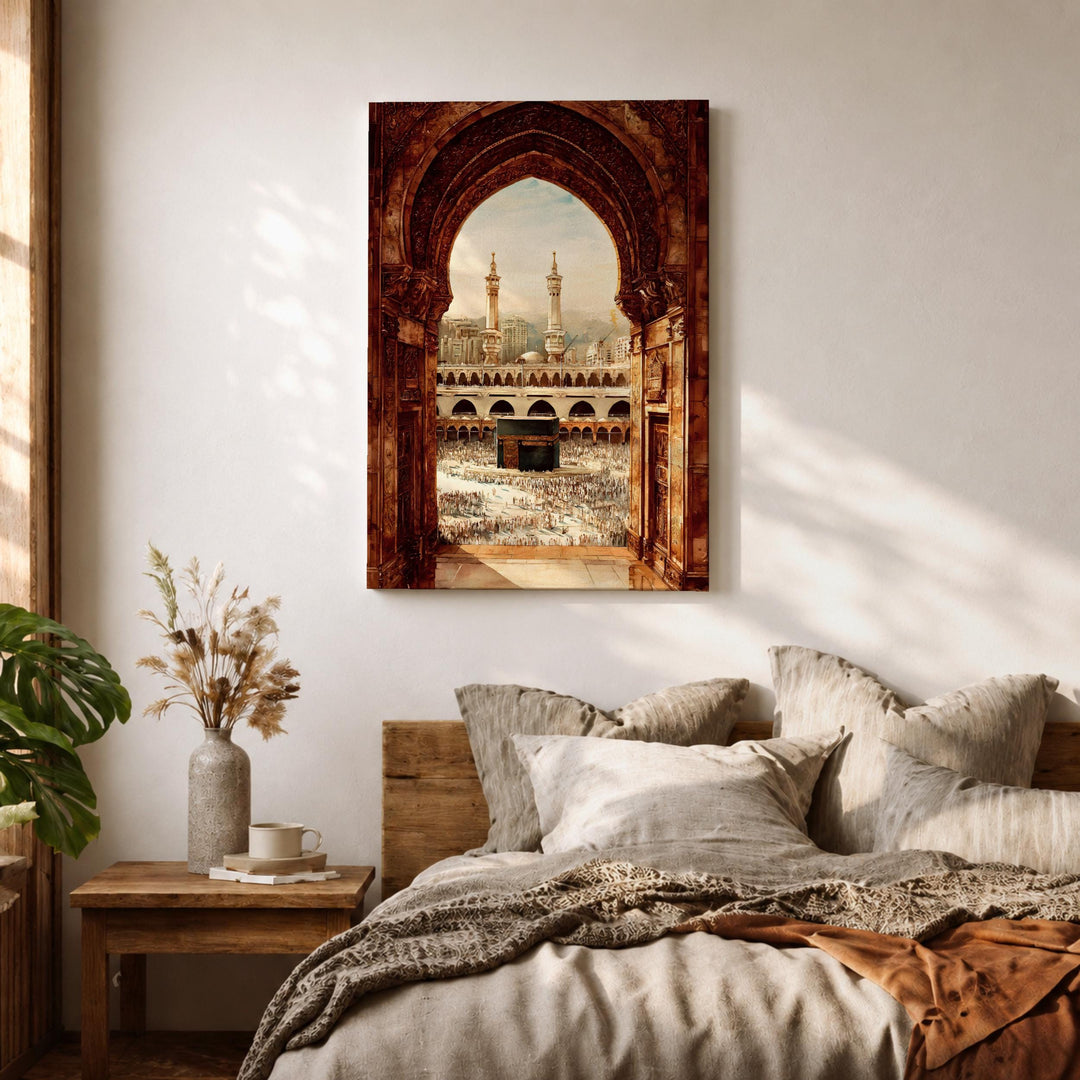 spiritual home decor kaaba framed canvas artwork