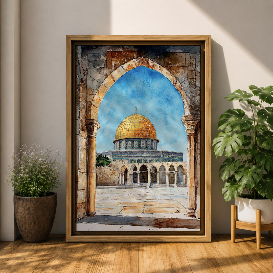 Premium framed wall art of Masjid Al-Aqsa mosque exterior