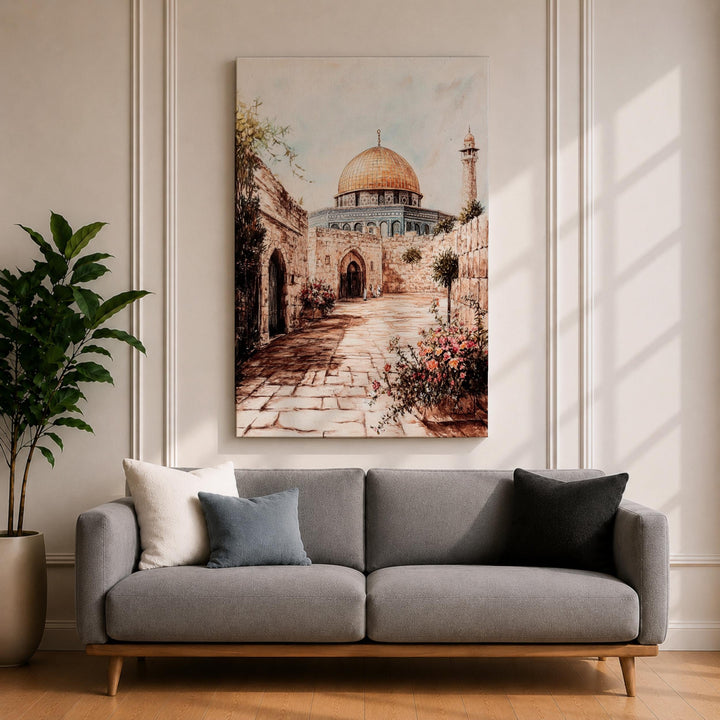 Old City Islamic decor framed canvas detail
