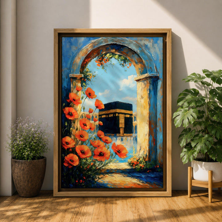 Decorative Islamic wall art for living room featuring Kaaba