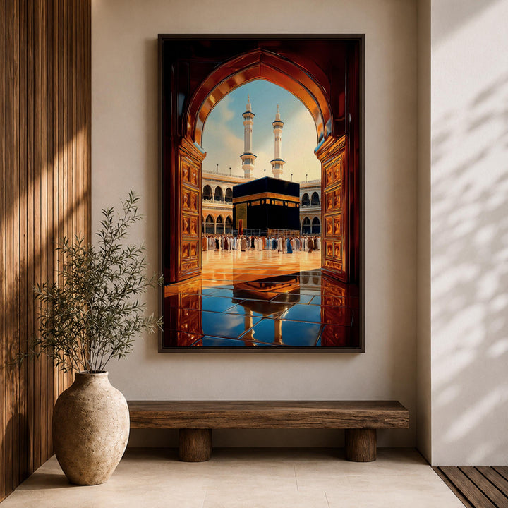 Close-up of Kaaba doorway canvas print highlighting textures