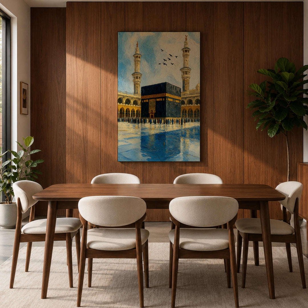 gallery-ready islamic wall decor with solid wood frame