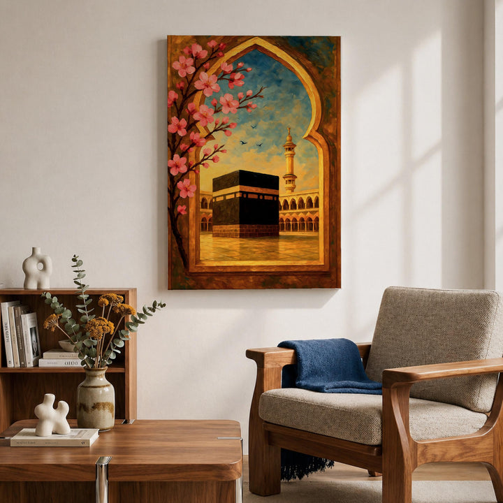 Arabesque floral archway on premium framed canvas