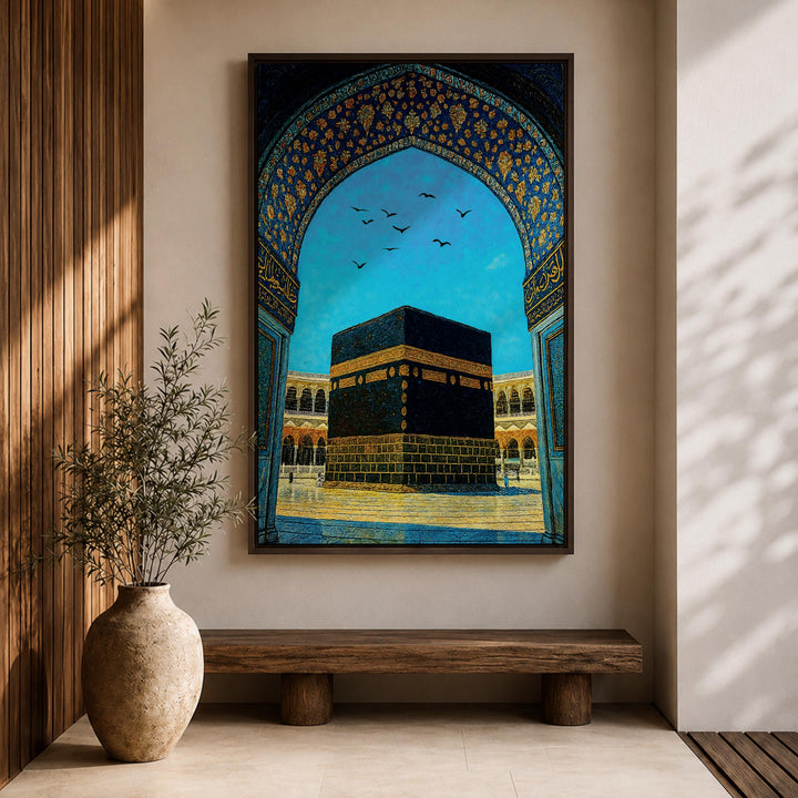 High-resolution arabesque archway print on framed canvas