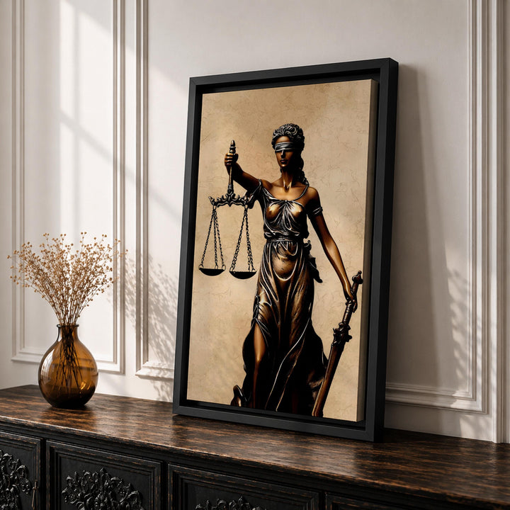 Elegant justice themed wall art suitable for study or workspace