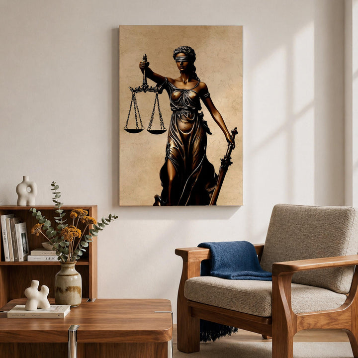 Premium canvas wall art of the legal symbol for professionals