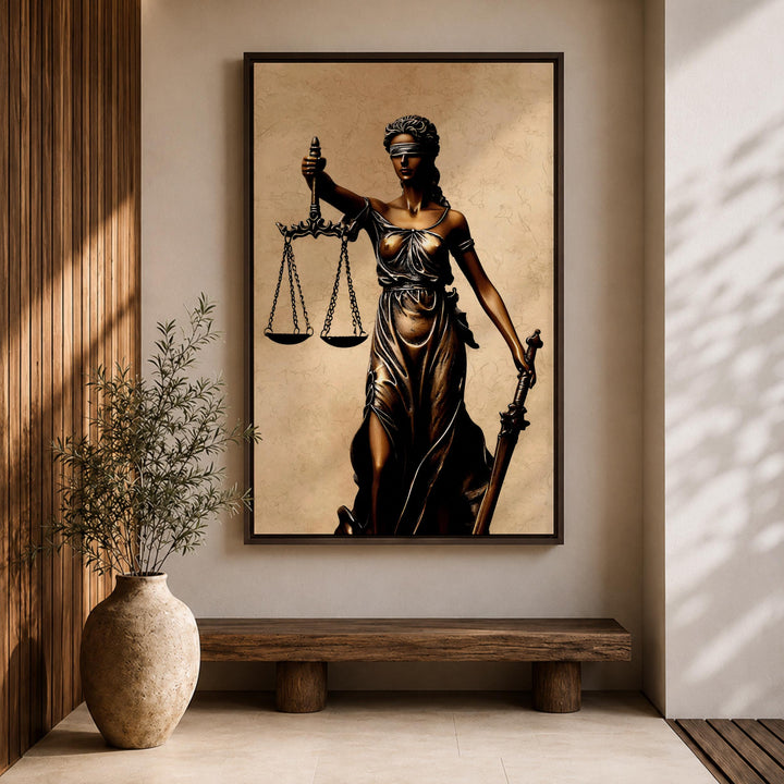 Sophisticated justice illustration ideal for home or workspace