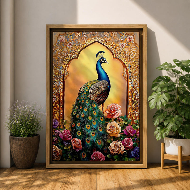 Decorative wall art showcasing royal Indian botanicals