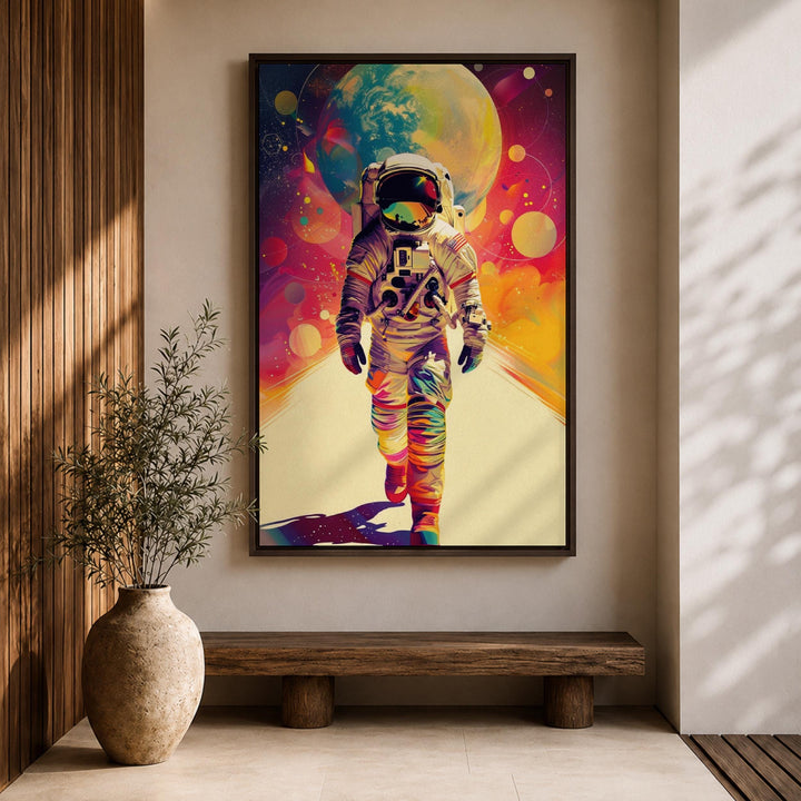 Deep blue and purple space hues with luminous stars.