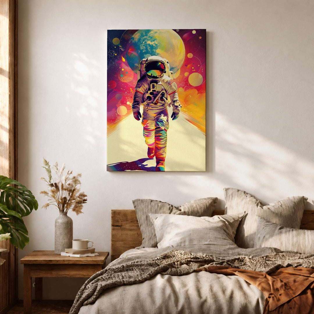 Minimalist space travel scene with abstract composition.