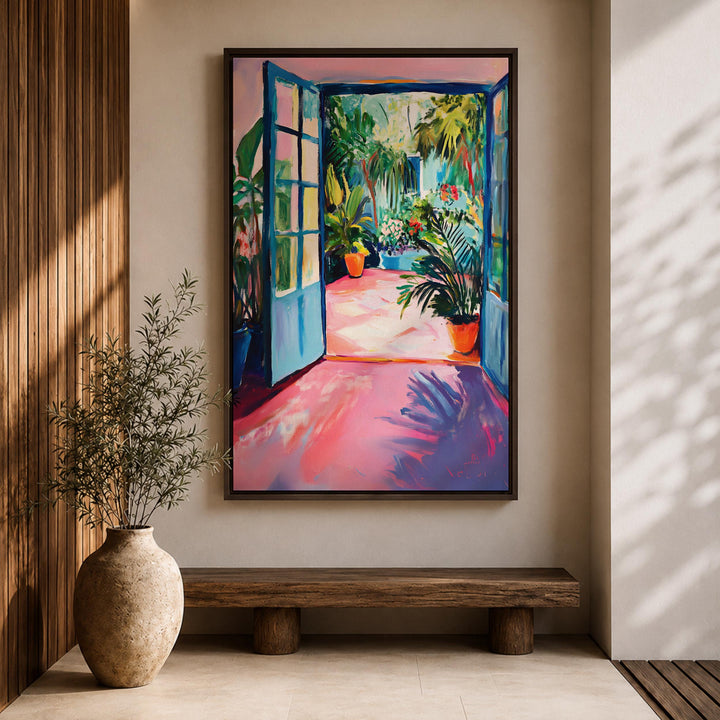 Premium quality wall art on wood frame with botanical watercolor