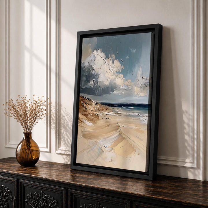 sunlit dunes artwork with natural textures and blues