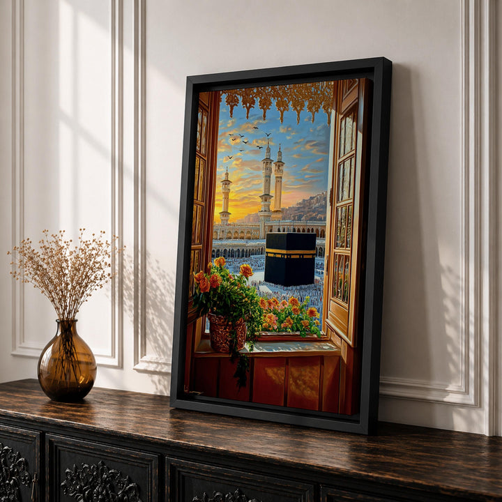 Islamic art Kaaba window view on wall