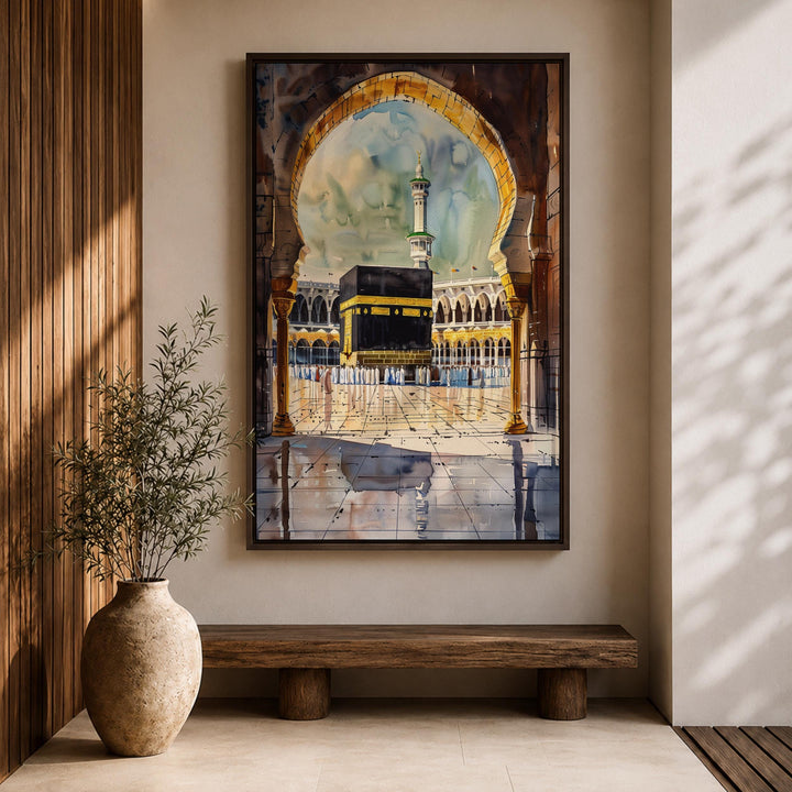 Premium framed canvas wall art in muted tones