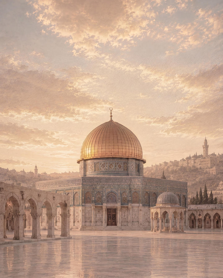 Ready-to-hang display for Mecca Medina Al Aqsa wall decor set