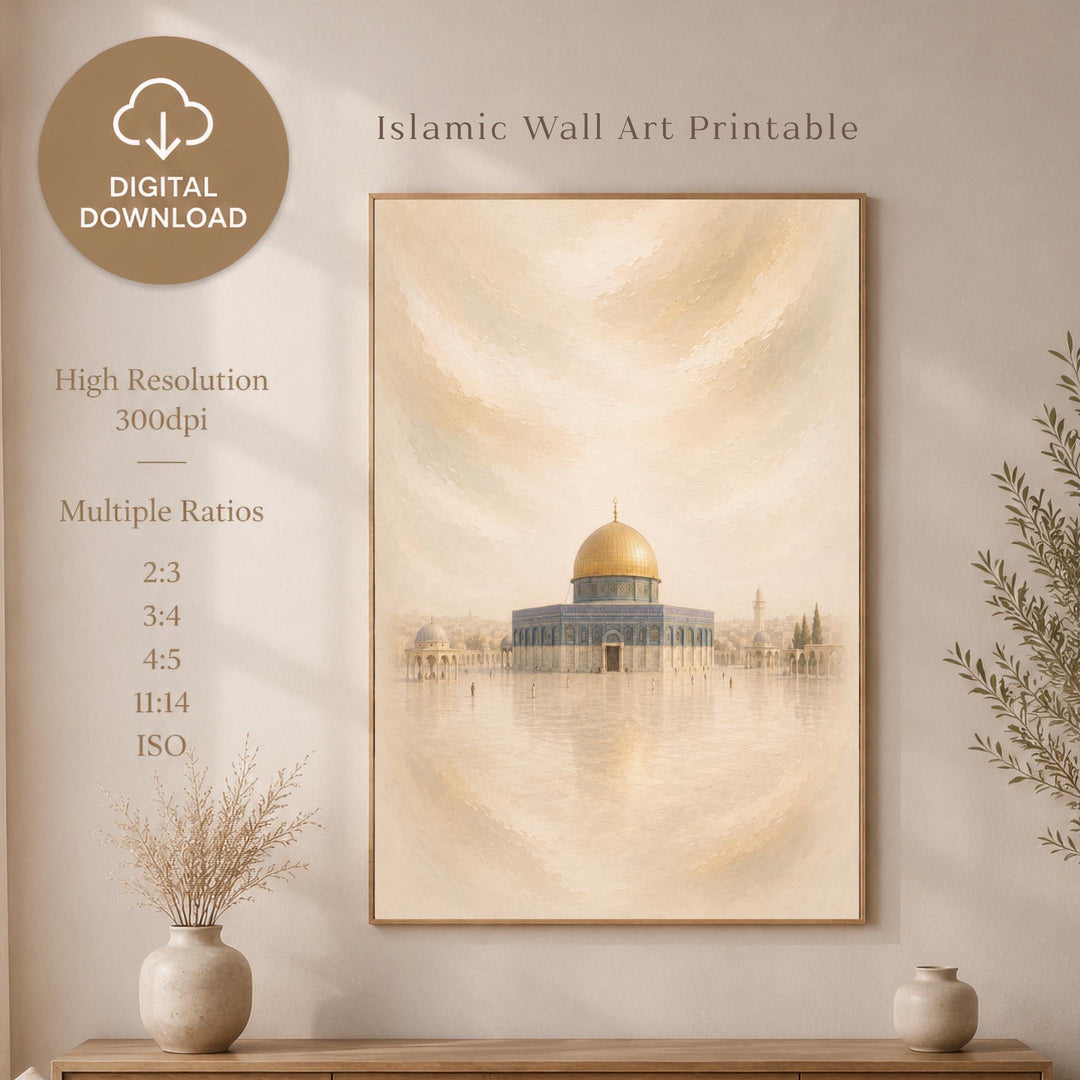 Warm-toned geometric Islamic artwork ideal for modern interiors