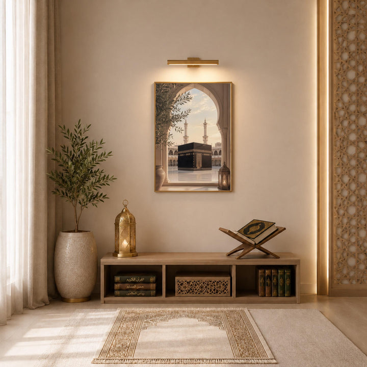 Abstract Islamic design featuring Kaaba arch color palette