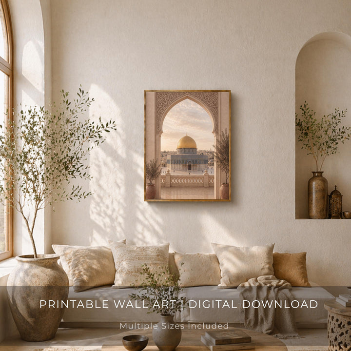 Minimalist Islamic art wall piece in contemporary interior