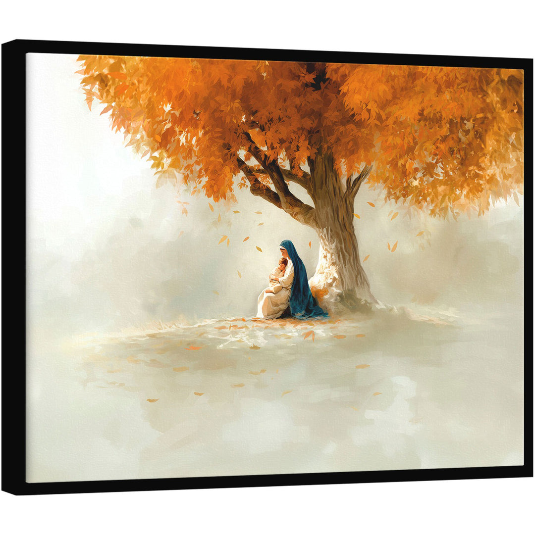The Welcome of Mary – Minimalist Catholic Canvas Art