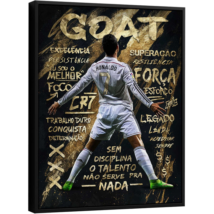 Cristiano Ronaldo Golden Striker – Urban Street Art Football Canvas