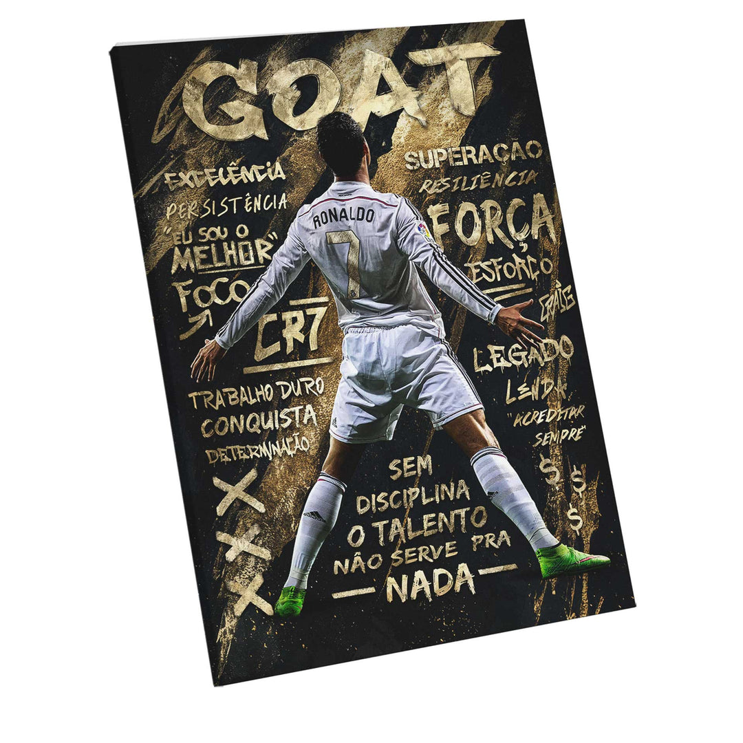 Cristiano Ronaldo Golden Striker – Urban Street Art Football Canvas