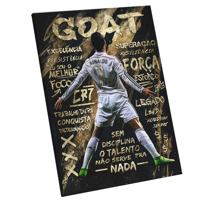 Cristiano Ronaldo Golden Striker – Urban Street Art Football Canvas