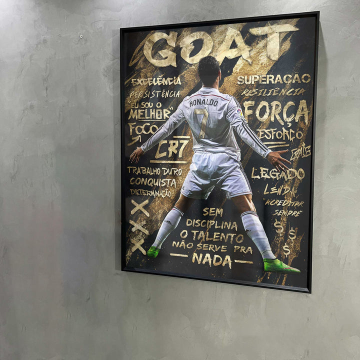 Cristiano Ronaldo Golden Striker – Urban Street Art Football Canvas