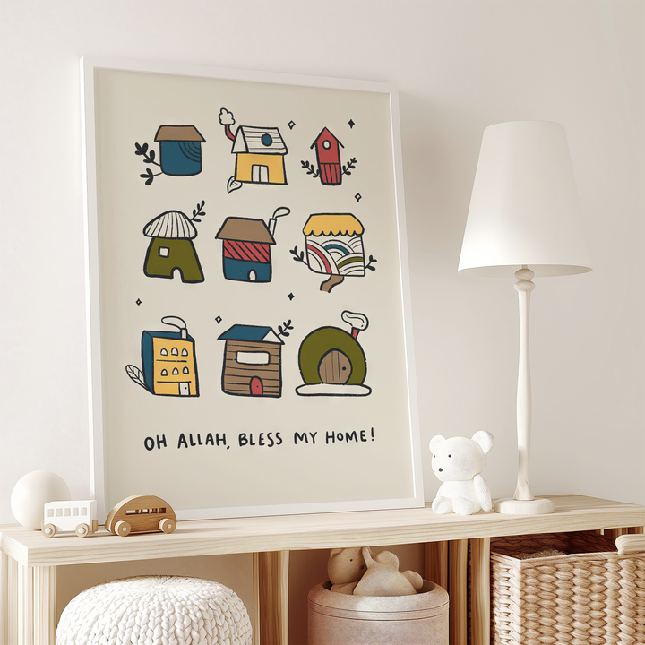 Oh Allah Bless My Home | Islamic Kids Wall Art