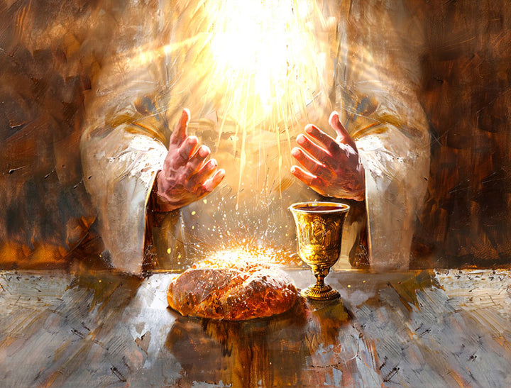 Divine Communion Breaking of Bread and Wine by Jesus